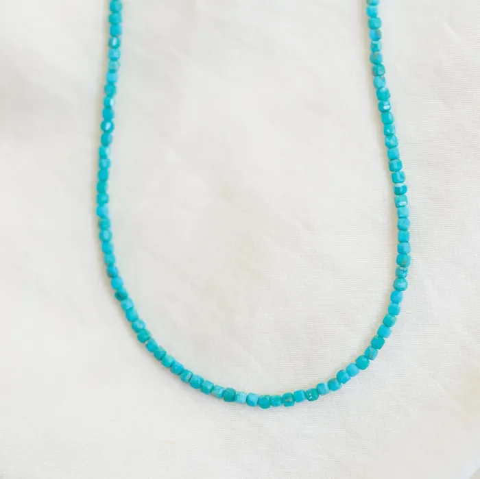 Cube turquoise necklace Earthly Abundance Necklaces