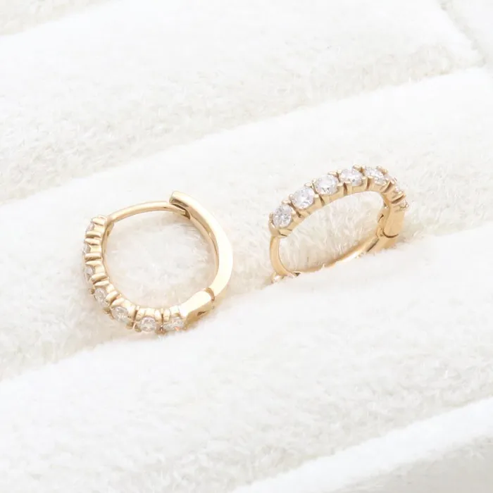 CZ Oval Huggie Earrings from J Shop Earrings