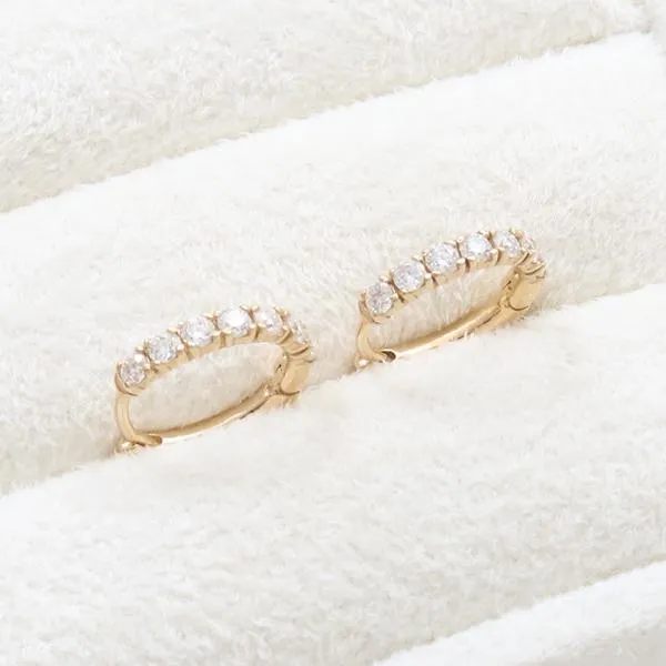 CZ Oval Huggie Earrings from J Shop Earrings
