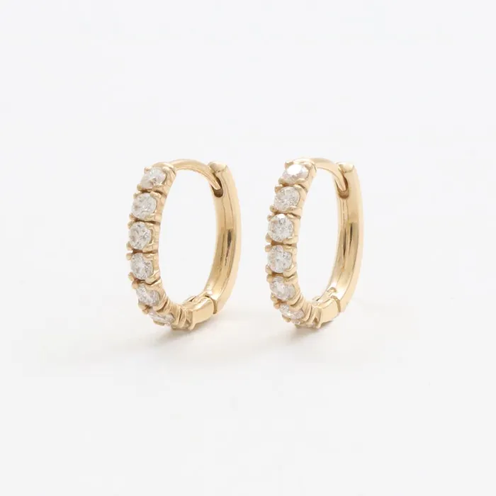 CZ Oval Huggie Earrings from J Shop Earrings