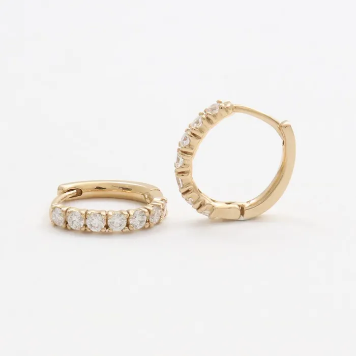 CZ Oval Huggie Earrings from J Shop Earrings