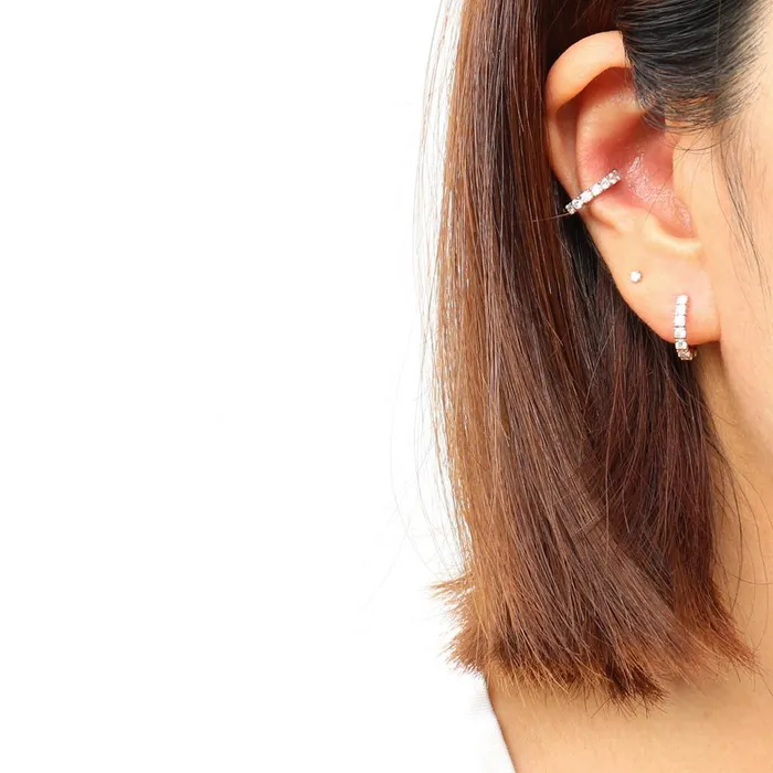 CZ Oval Huggie Earrings from J Shop Earrings