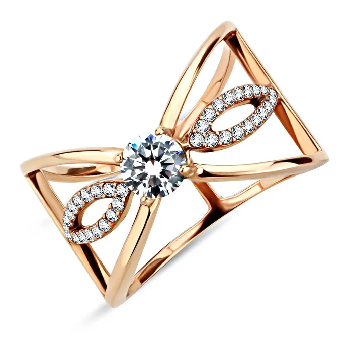 DA169 IP Rose GoldIon Plating Stainless Steel Ring with AAA Grade CZ in Clear Alamode Rings DA169 IP Rose GoldIon Plating Stainless Steel Ring with AAA Grade CZ in Clear Alamode Rings