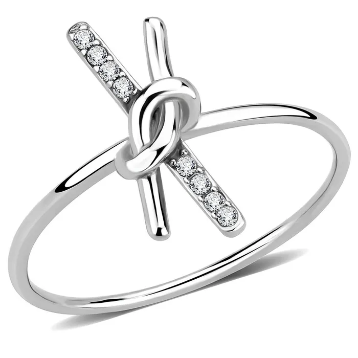 DA313 No Plating Stainless Steel Ring with AAA Grade CZ in Clear Alamode Rings DA313 No Plating Stainless Steel Ring with AAA Grade CZ in Clear Alamode Rings