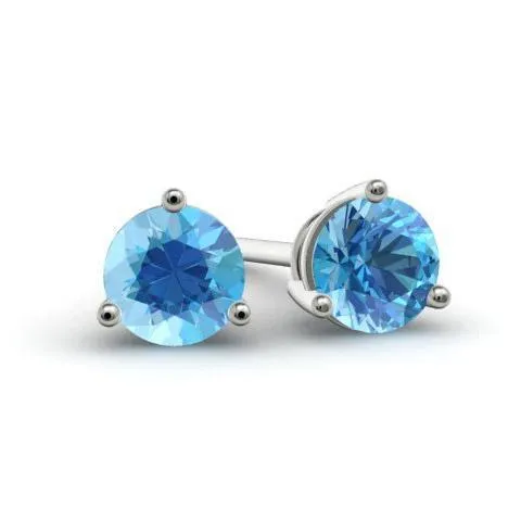 deBebians Earrings Blue Topaz Stud Earrings
