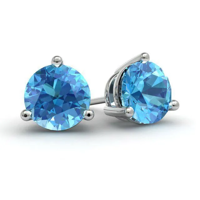 deBebians Earrings Blue Topaz Stud Earrings