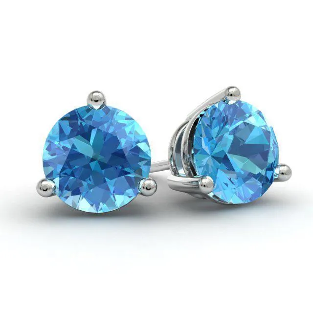 deBebians Earrings Blue Topaz Stud Earrings
