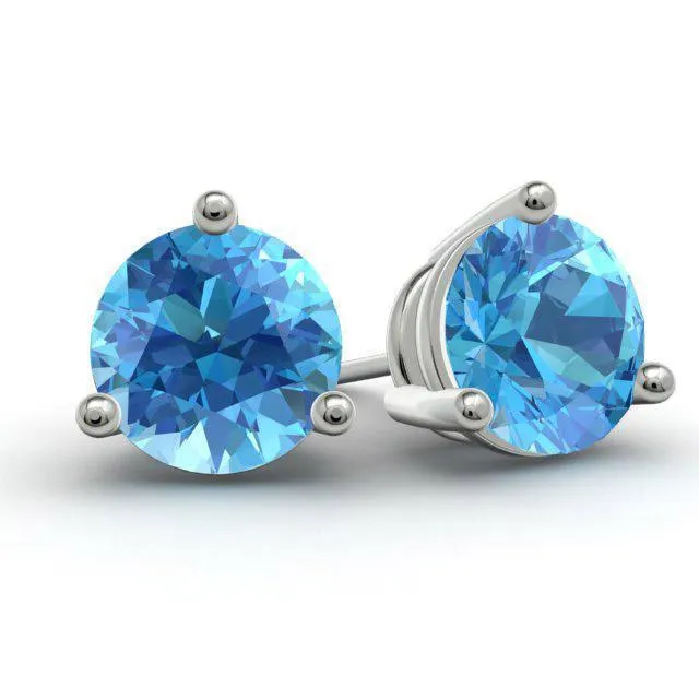 deBebians Earrings Blue Topaz Stud Earrings