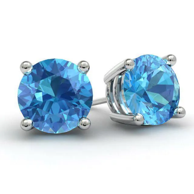 deBebians Earrings Blue Topaz Stud Earrings