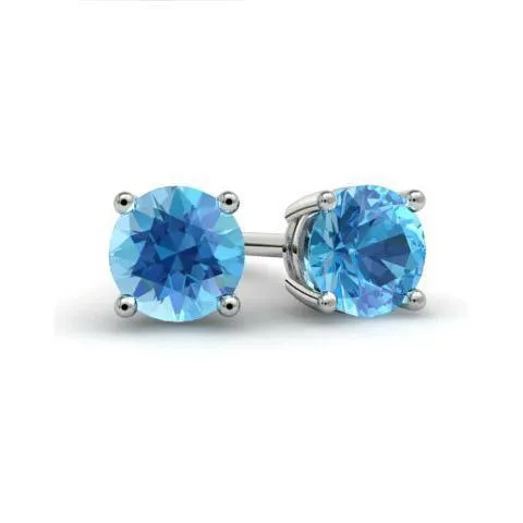 deBebians Earrings Blue Topaz Stud Earrings