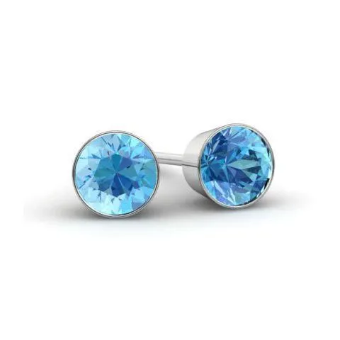 deBebians Earrings Blue Topaz Stud Earrings