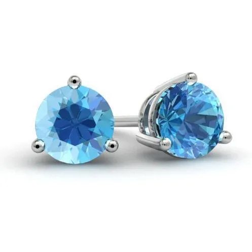 deBebians Earrings Blue Topaz Stud Earrings