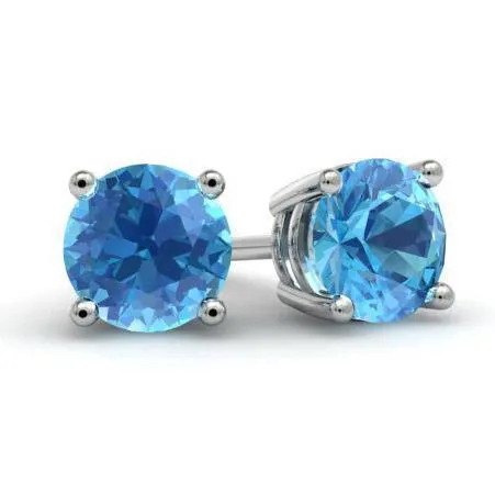 deBebians Earrings Blue Topaz Stud Earrings