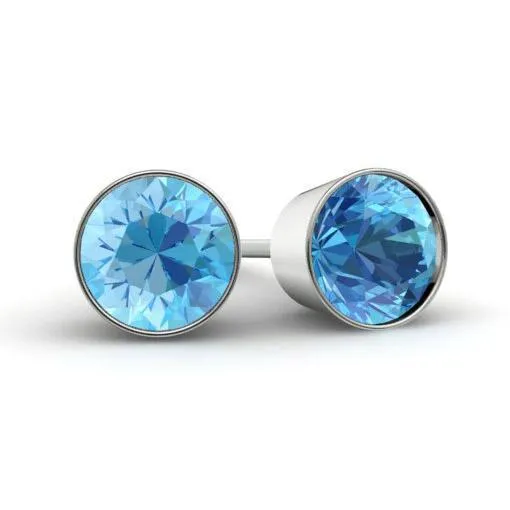 deBebians Earrings Blue Topaz Stud Earrings
