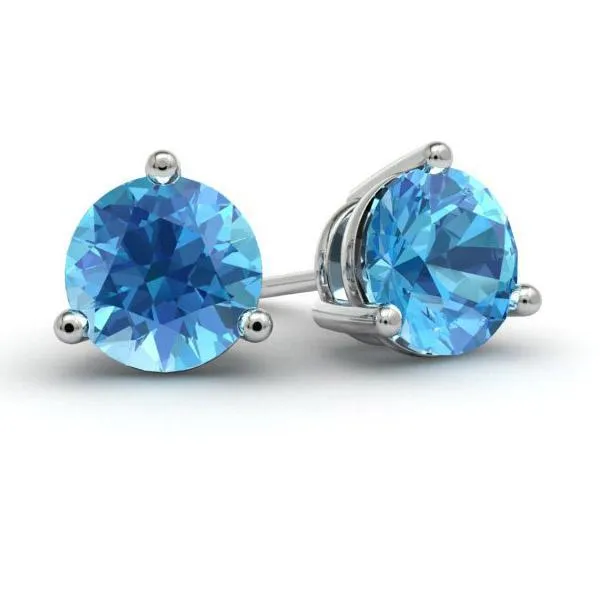 deBebians Earrings Blue Topaz Stud Earrings