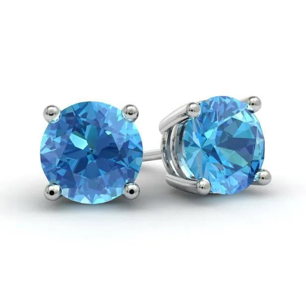 deBebians Earrings Blue Topaz Stud Earrings