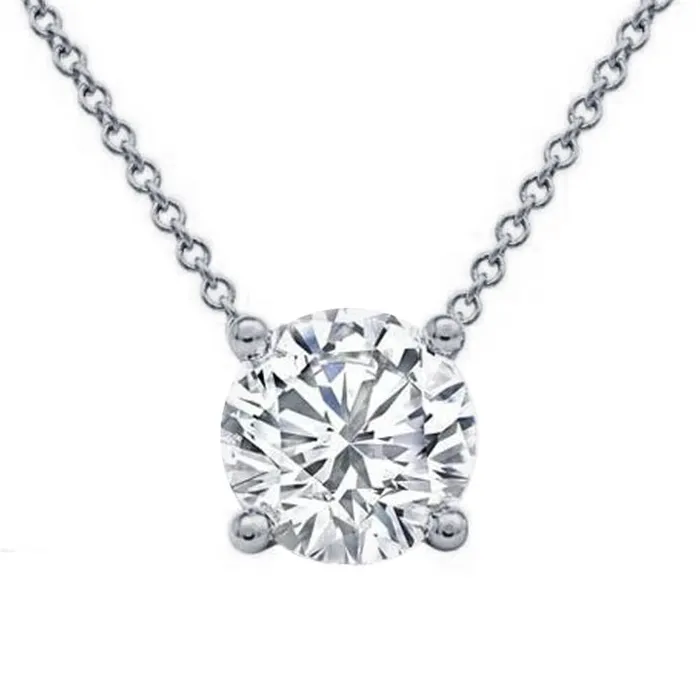 deBebians Necklaces Floating Diamond Solitaire Pendant Necklace