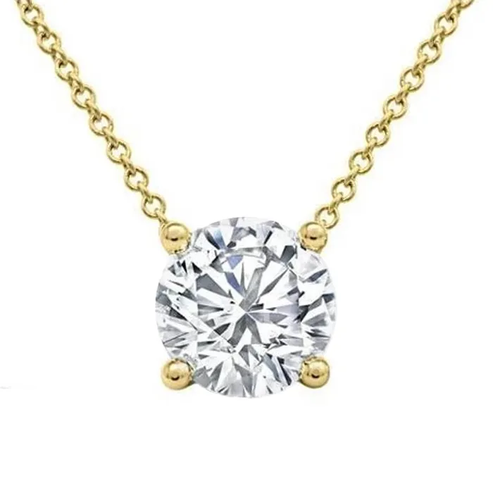 deBebians Necklaces Floating Diamond Solitaire Pendant Necklace