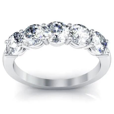 deBebians Rings 150cttw Shared Prong Round Diamond Five Stone Ring
