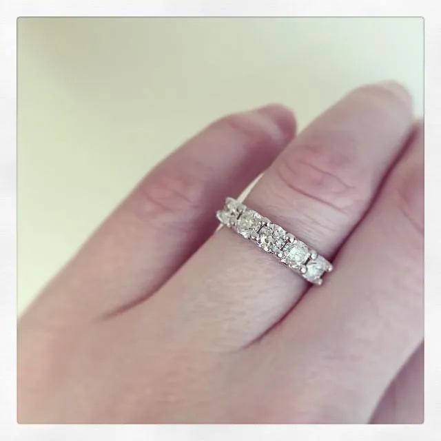 deBebians Rings 150cttw Shared Prong Round Diamond Five Stone Ring