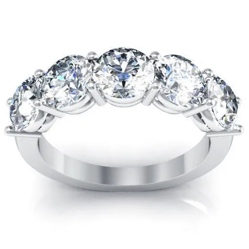 deBebians Rings 300cttw Shared Prong Round Diamond Five Stone Ring