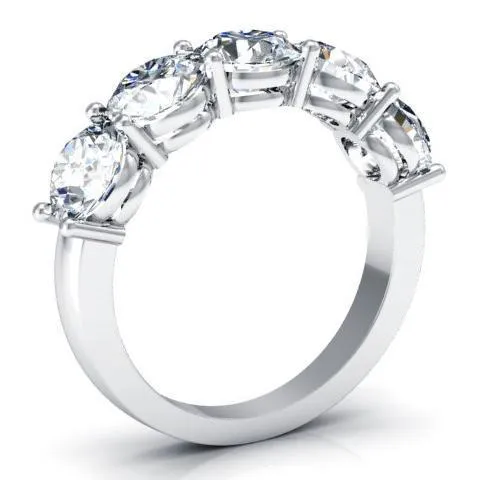 deBebians Rings 300cttw Shared Prong Round Diamond Five Stone Ring