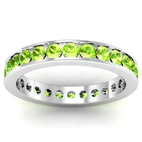 deBebians Rings Channel Set Peridot Eternity Ring