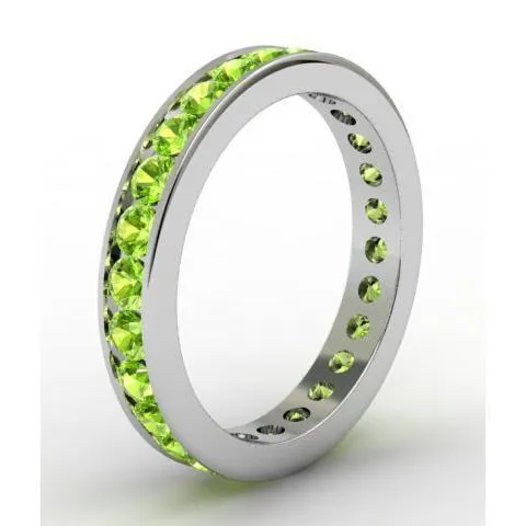 deBebians Rings Channel Set Peridot Eternity Ring