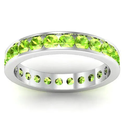 deBebians Rings Channel Set Peridot Eternity Ring