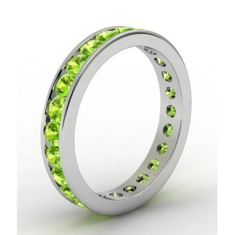 deBebians Rings Channel Set Peridot Eternity Ring