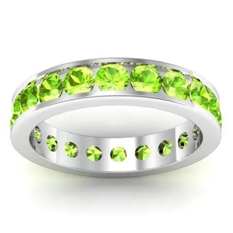 deBebians Rings Channel Set Peridot Eternity Ring
