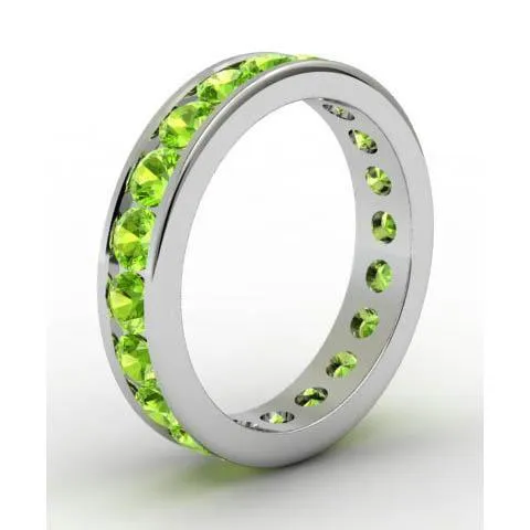 deBebians Rings Channel Set Peridot Eternity Ring