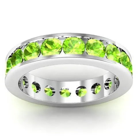 deBebians Rings Channel Set Peridot Eternity Ring