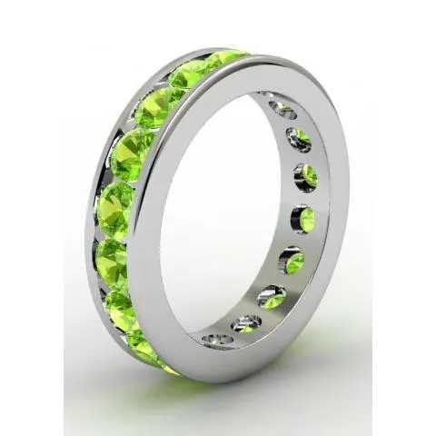 deBebians Rings Channel Set Peridot Eternity Ring