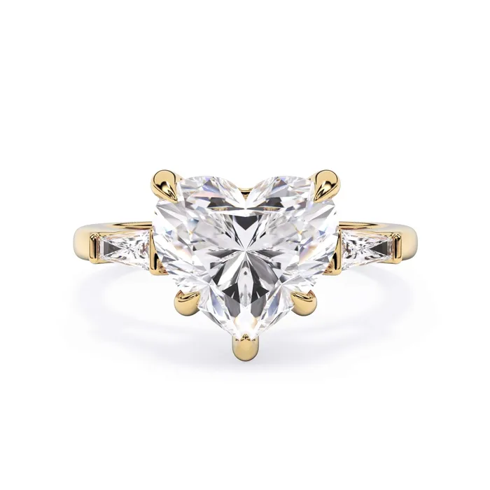 deBebians Rings Three Stone Engagement Ring with Baguettes