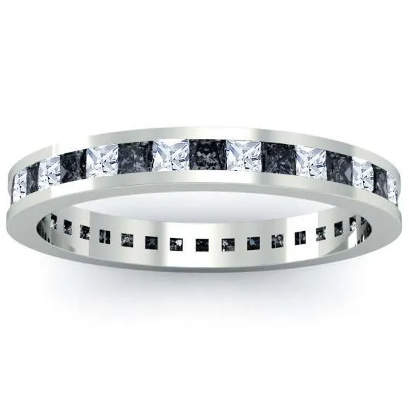 deBebians Rings White and Black Diamond Eternity Band