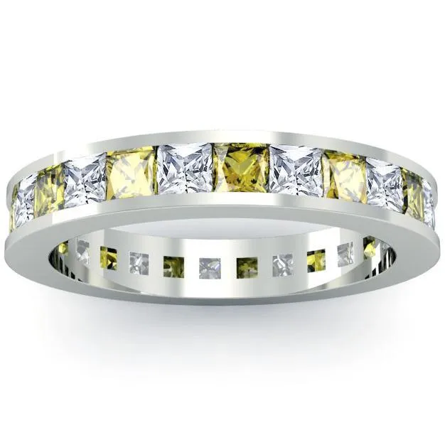 deBebians Yellow Sapphire and Diamond Eternity Wedding Ring Rings