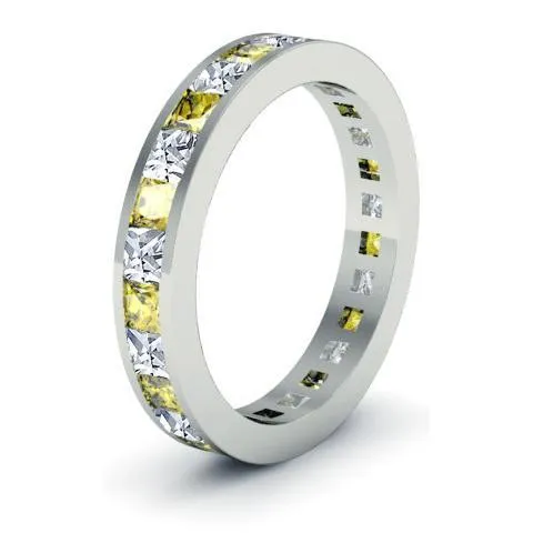 deBebians Yellow Sapphire and Diamond Eternity Wedding Ring Rings