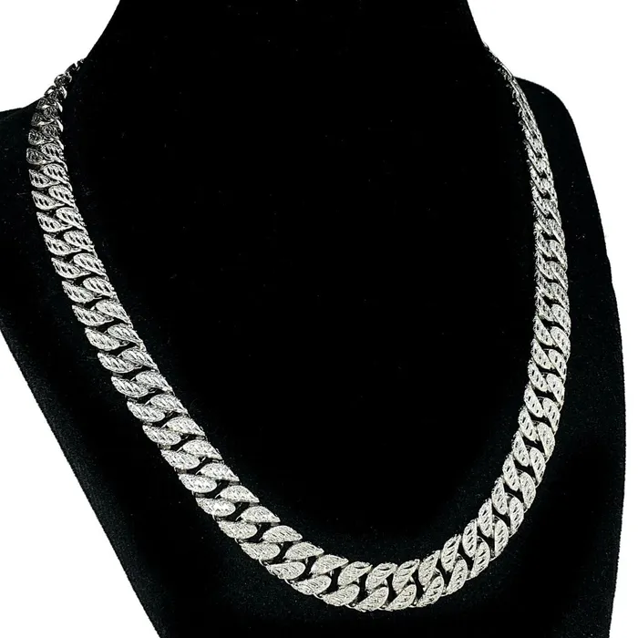 Diamond Dust Diamond Cut Silver Tone Cuban Chain 16 10MM Bling Cartel Admin Rings Diamond Dust Diamond Cut Silver Tone Cuban Chain 16 10MM Bling Cartel Admin Rings