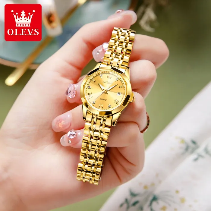 Divine Inspiration Styles OLEVS Womens Fine Fashion Premium Quality Luxury Style Stainless Steel Bracelet Watch Bracelets