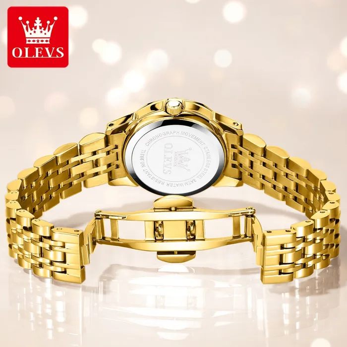 Divine Inspiration Styles OLEVS Womens Fine Fashion Premium Quality Luxury Style Stainless Steel Bracelet Watch Bracelets