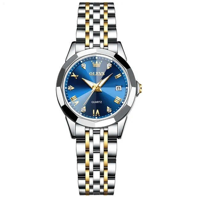 Divine Inspiration Styles OLEVS Womens Fine Fashion Premium Quality Luxury Style Stainless Steel Bracelet Watch Bracelets