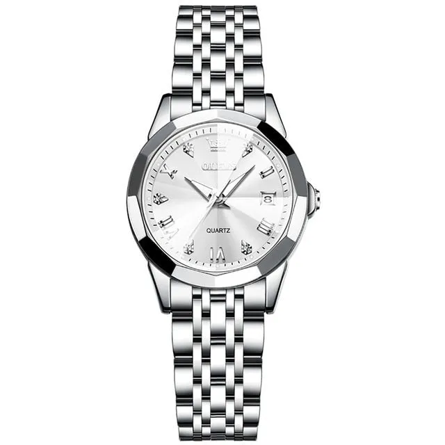 Divine Inspiration Styles OLEVS Womens Fine Fashion Premium Quality Luxury Style Stainless Steel Bracelet Watch Bracelets