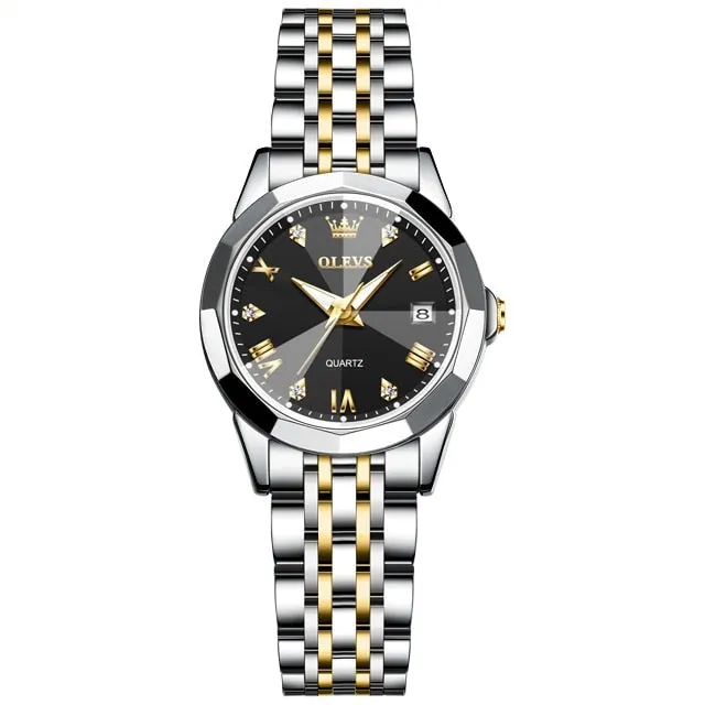 Divine Inspiration Styles OLEVS Womens Fine Fashion Premium Quality Luxury Style Stainless Steel Bracelet Watch Bracelets