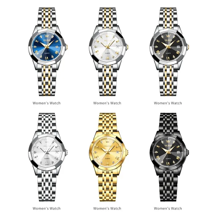 Divine Inspiration Styles OLEVS Womens Fine Fashion Premium Quality Luxury Style Stainless Steel Bracelet Watch Bracelets