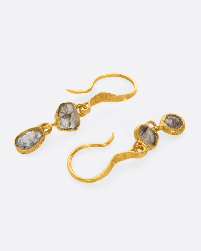 Double Diamond Drop Earrings LOU ZELDIS Earrings