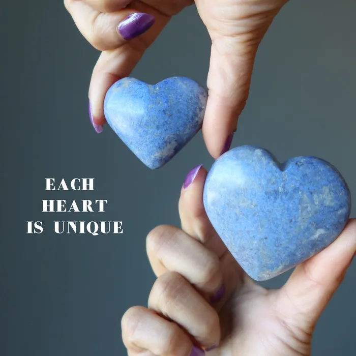 Dumortierite Heart Blue Badge Love Honor Loyalty Satin Crystals Rings