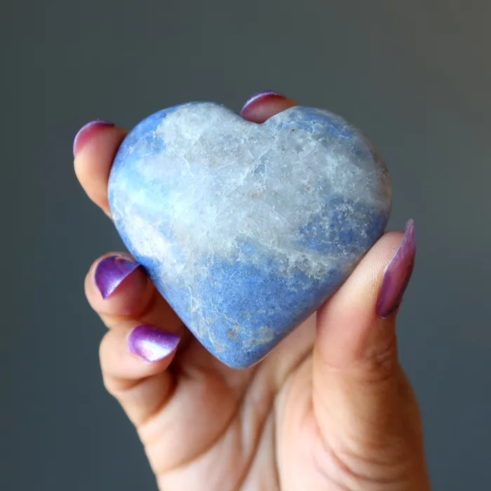Dumortierite Heart Blue Badge Love Honor Loyalty Satin Crystals Rings