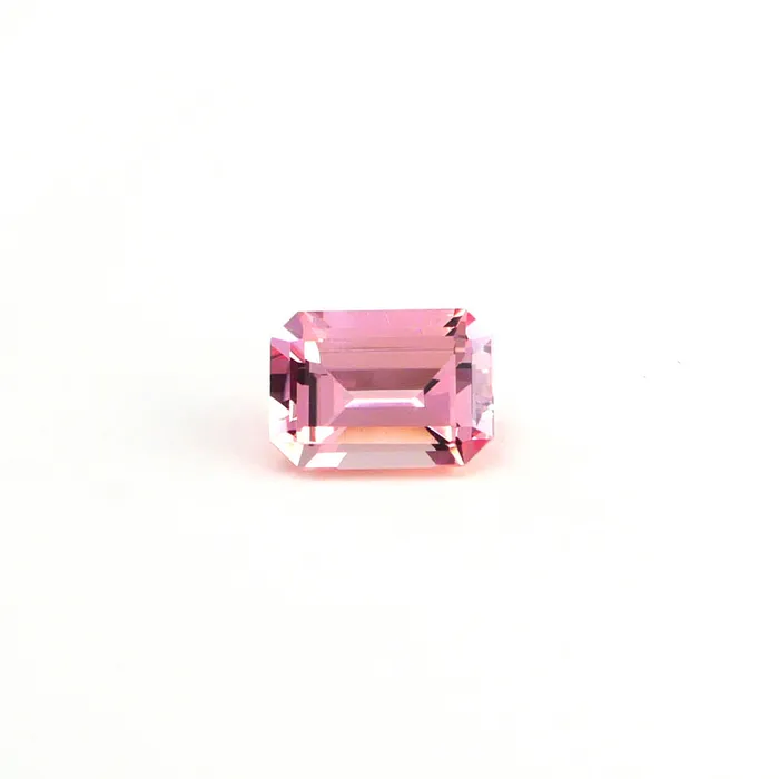 Earrings 121ct 7x5mm Emerald Cut Lab Grown Peach Sapphire deBebians
