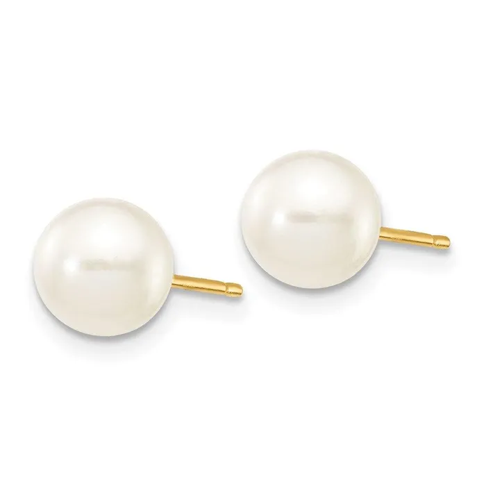 Earrings 14k 67mm White Round Freshwater Cultured Pearl Stud Post Earrings Jewelry Earrings 14k 67mm White Round Freshwater Cultured Pearl Stud Post Earrings Jewelry